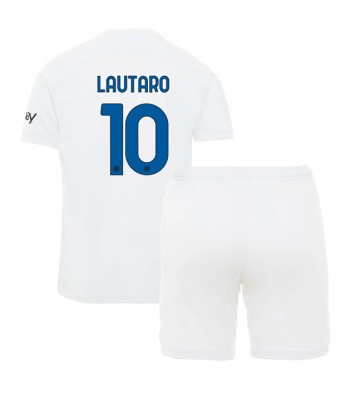 Inter Milan Lautaro Martinez #10 Replica Away Stadium Kit for Kids 2023-24 Short Sleeve (+ pants)